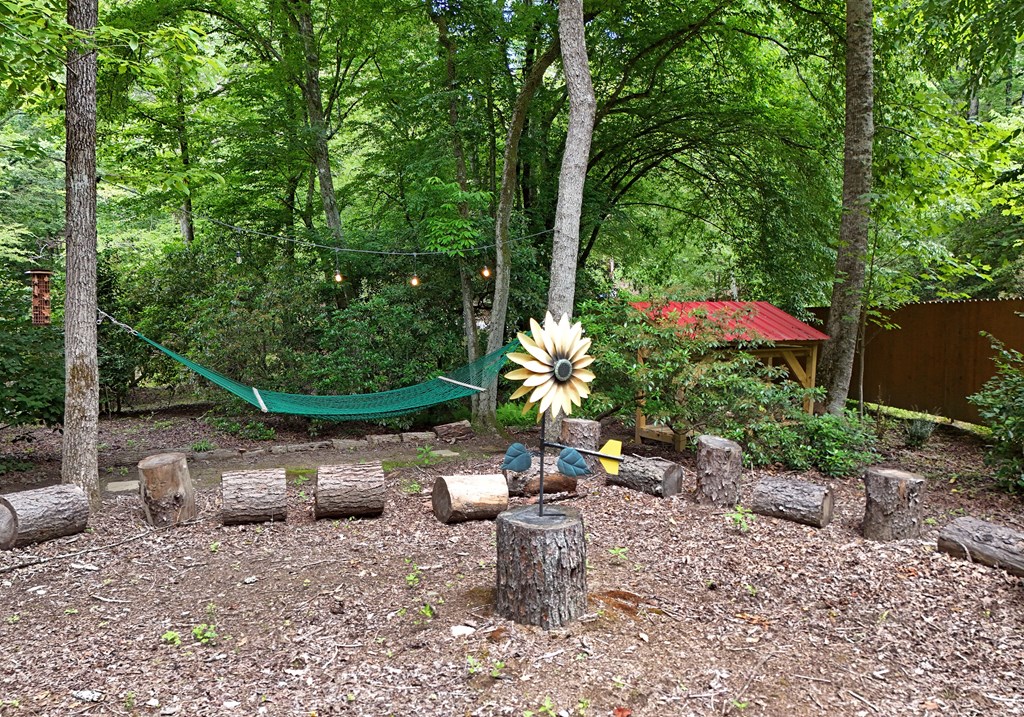 789 Old Mill Pond Road Mineral Bluff, GA 30559 - Photo 45 of 59 a garden view with a seating space