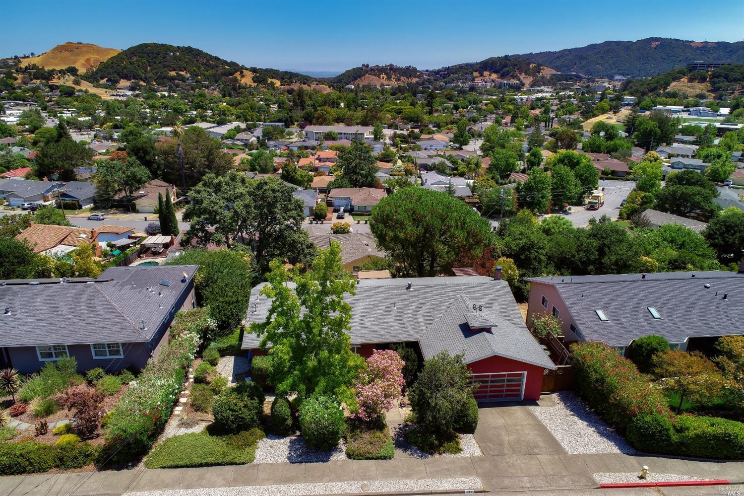 530 Montecillo Road San Rafael, CA 94903 - Photo 1 of 1 an aerial view of a house with a garden