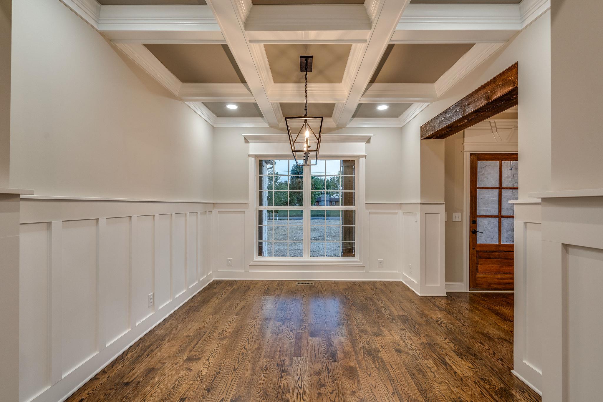 1607 Kingdom Road Bell Buckle, TN 37020 - Photo 5 of 28 Custom coffered ceiling, and trim work. Check out that beautiful wood beam.