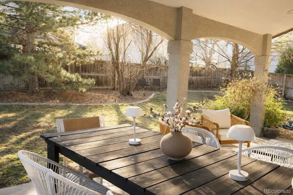 a outdoor living space with furniture