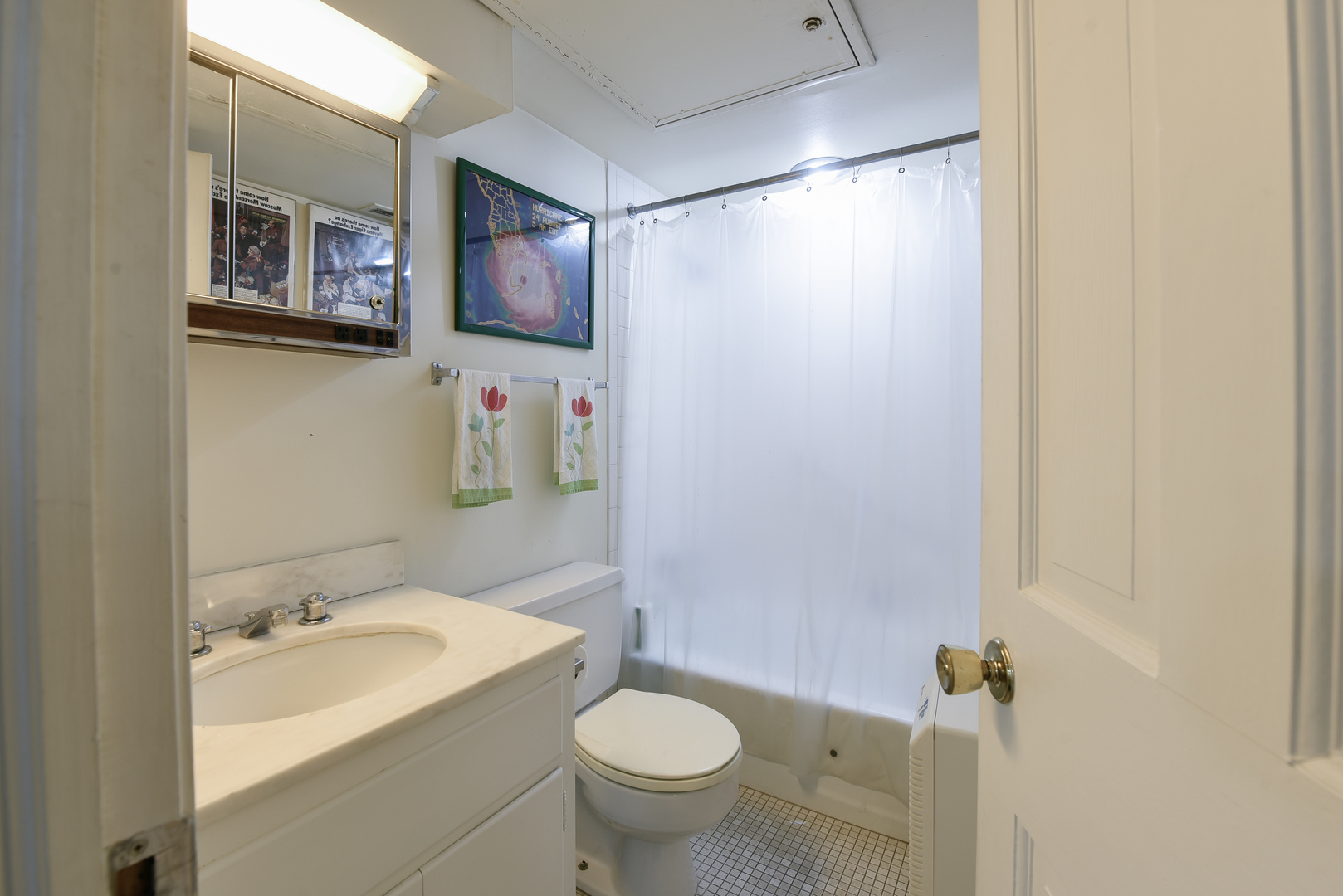 1420 Sheridan Road, Unit 1E Wilmette, IL 60091 - Photo 40 of 47 a bathroom with a sink toilet and mirror