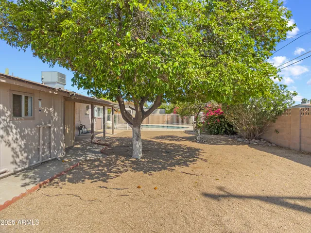 a backyard of a house