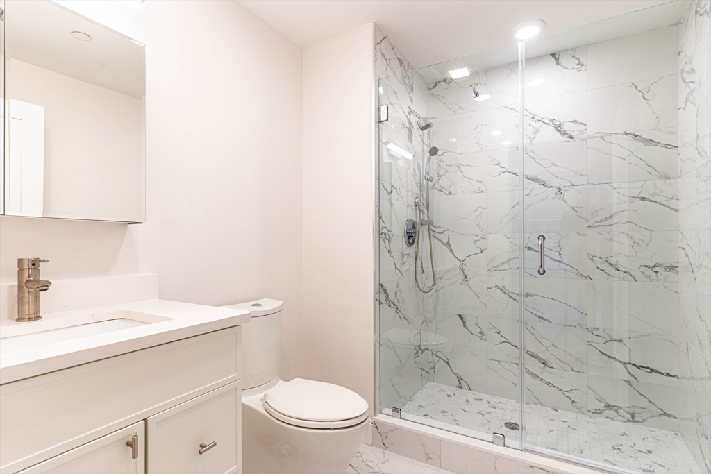 157 Everett Street, Unit 102 Boston, MA 02134 - Photo 6 of 7 a bathroom with a sink a toilet and shower