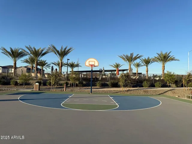 a view of a swimming pool and a outdoor space