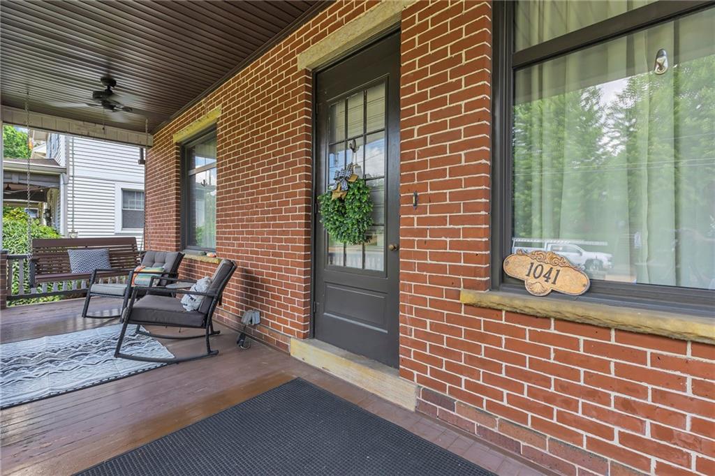 1041 4th Street Beaver, PA 15009 - Photo 4 of 39 Comfortable front porch with ceiling fan to help cool you on the warm summer days.