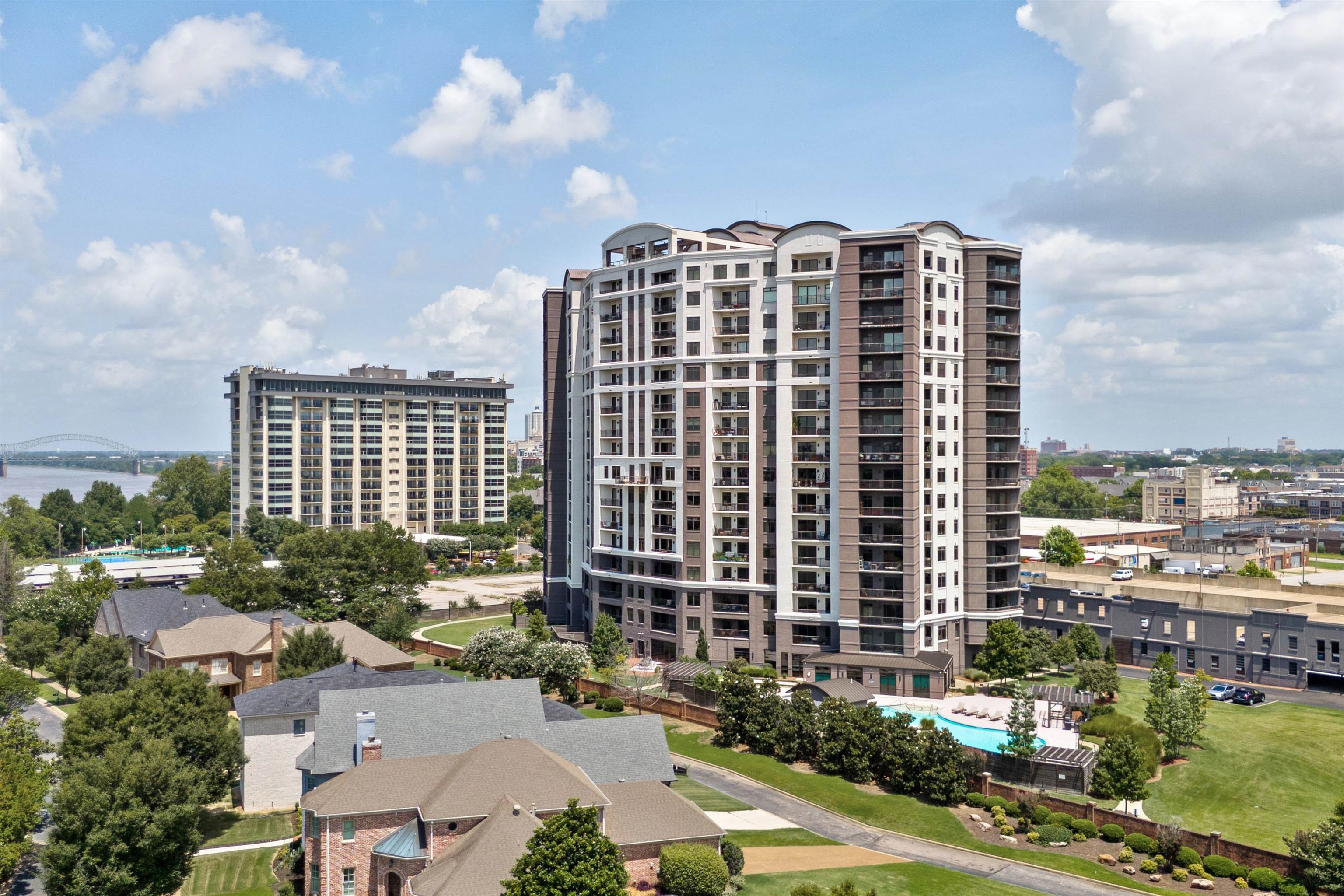 View of building exterior with a city view