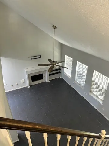 a view of a living room with furniture