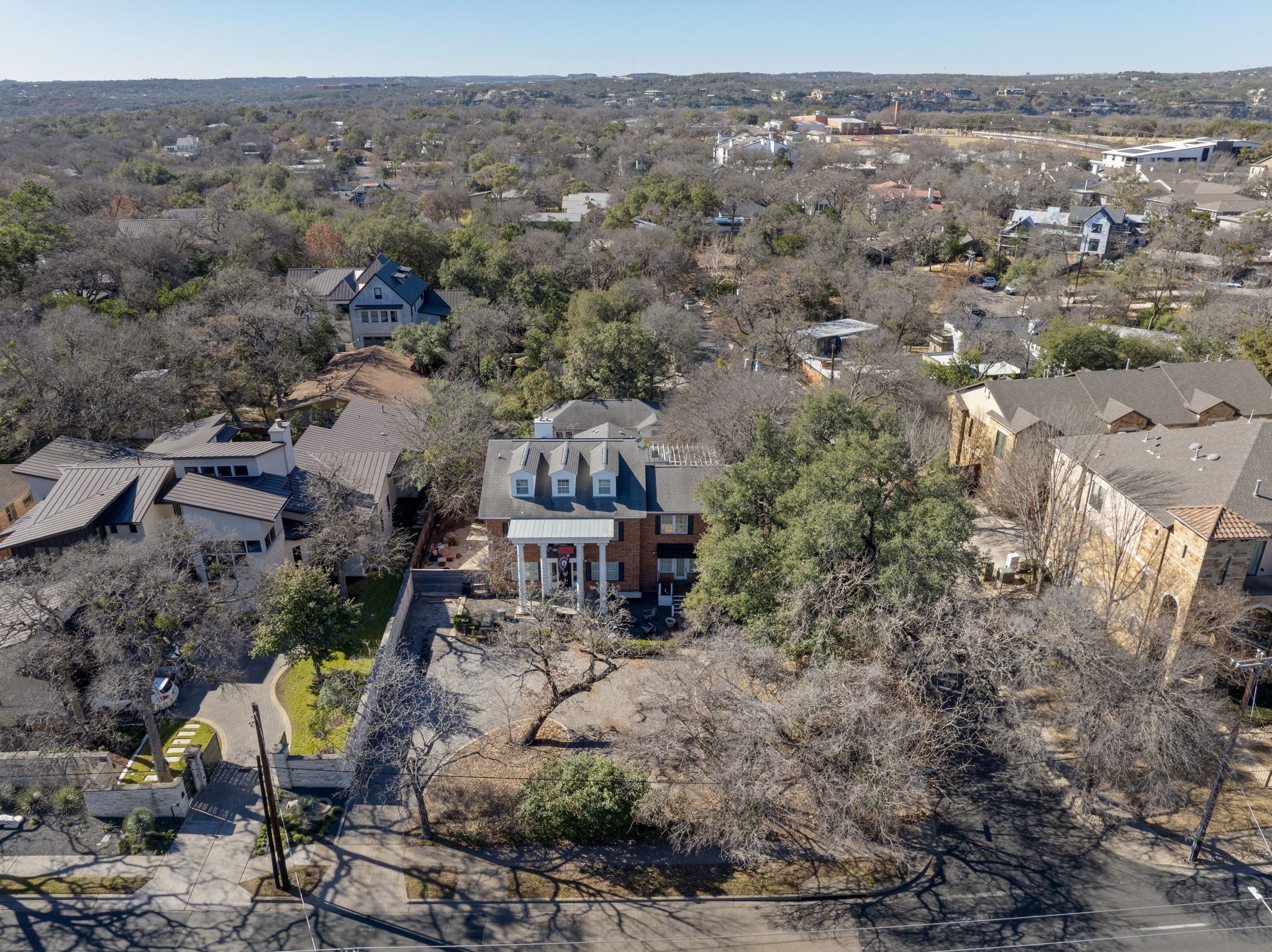 2413 Enfield Road Austin, TX 78703 - Photo 36 of 38 an aerial view of multiple house