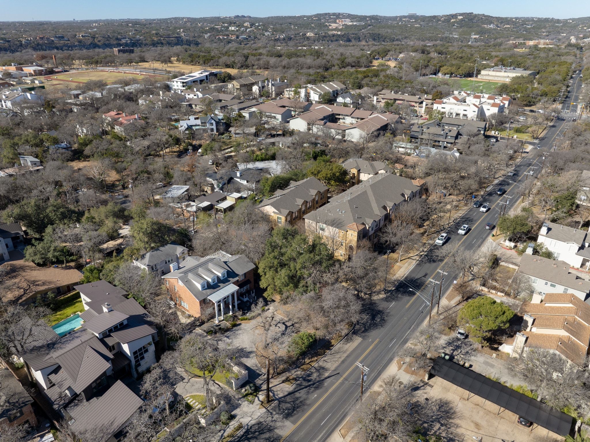 2413 Enfield Road Austin, TX 78703 - Photo 37 of 38 an aerial view of a city