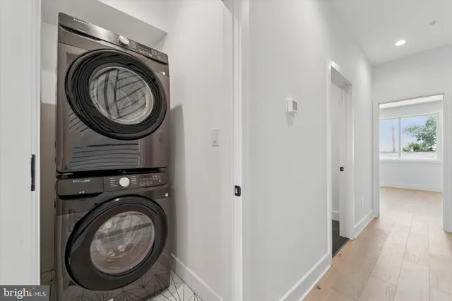 a view of washer and dryer in a utility room