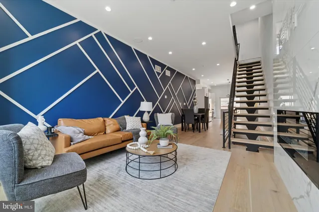 a living room with furniture