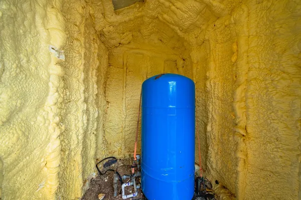 a bathroom with a sink and a shower curtain