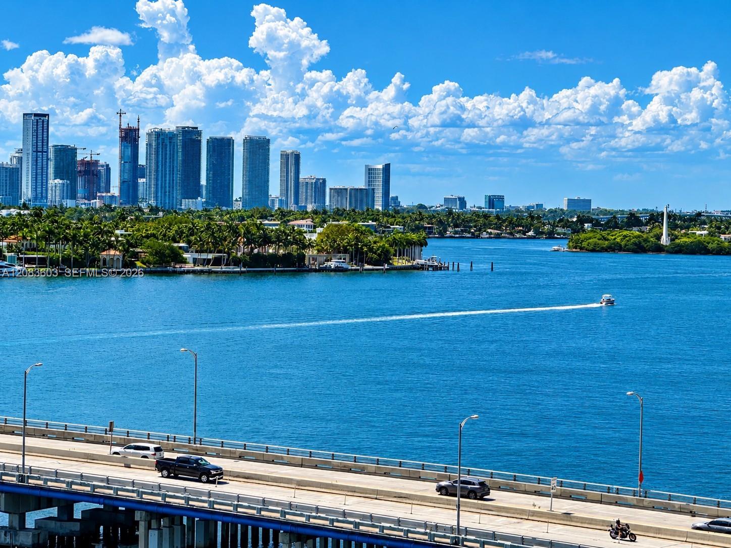 400 Alton Road, Unit 901 Miami Beach, FL 33139 - Photo 3 of 24 Looking a little further north, toward Edgewater's skyline and the Collins monument in Biscayne Bay.