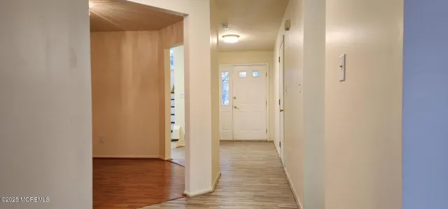 a view of a bathroom with shower