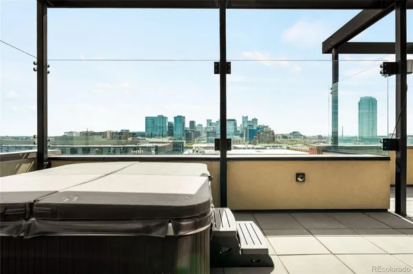 a view of a terrace with lake view