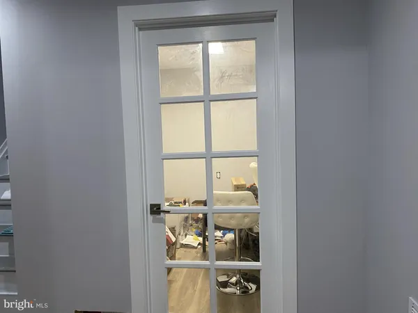 a view of a bathroom with a window