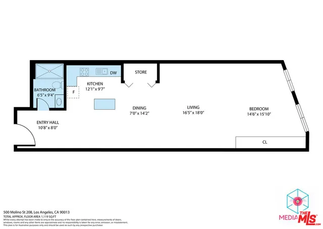 $599,000 | 500 Molino Street, Unit 208, Los Angeles, CA 90013