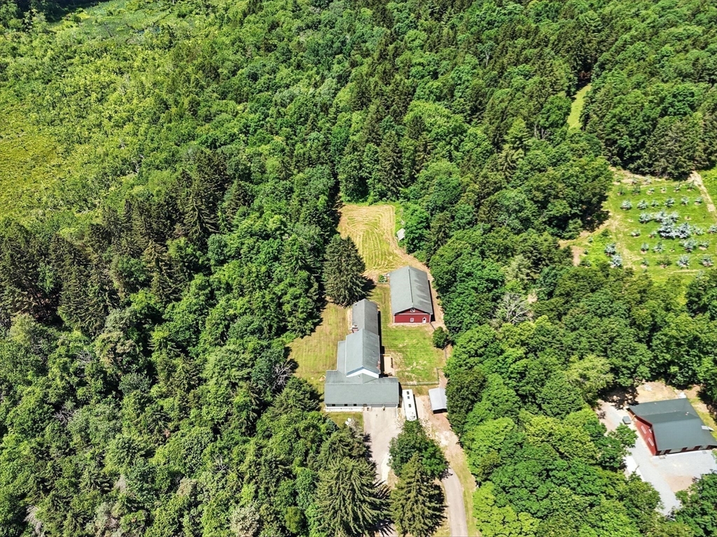 285 Lower Hampden Road Monson, MA 01057 - Photo 32 of 40 an aerial view of a house with a yard and trees