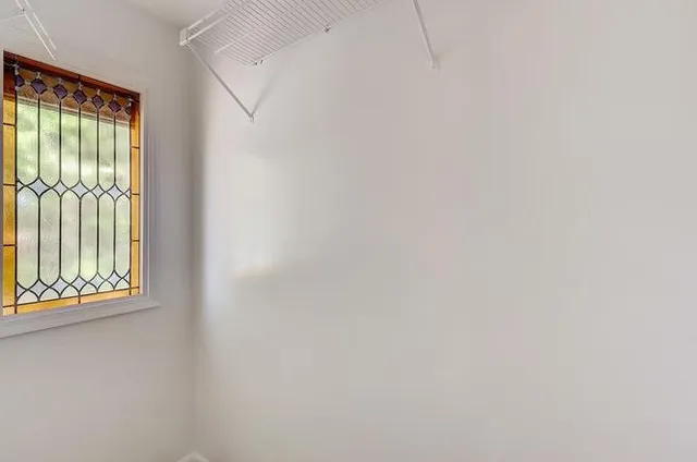 a view of a small space with window