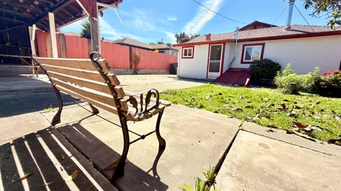 a view of a tree in a yard