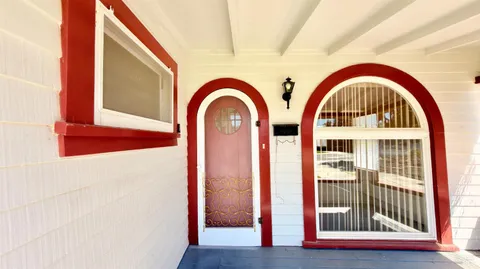 a view of wooden floor with a swimming pool