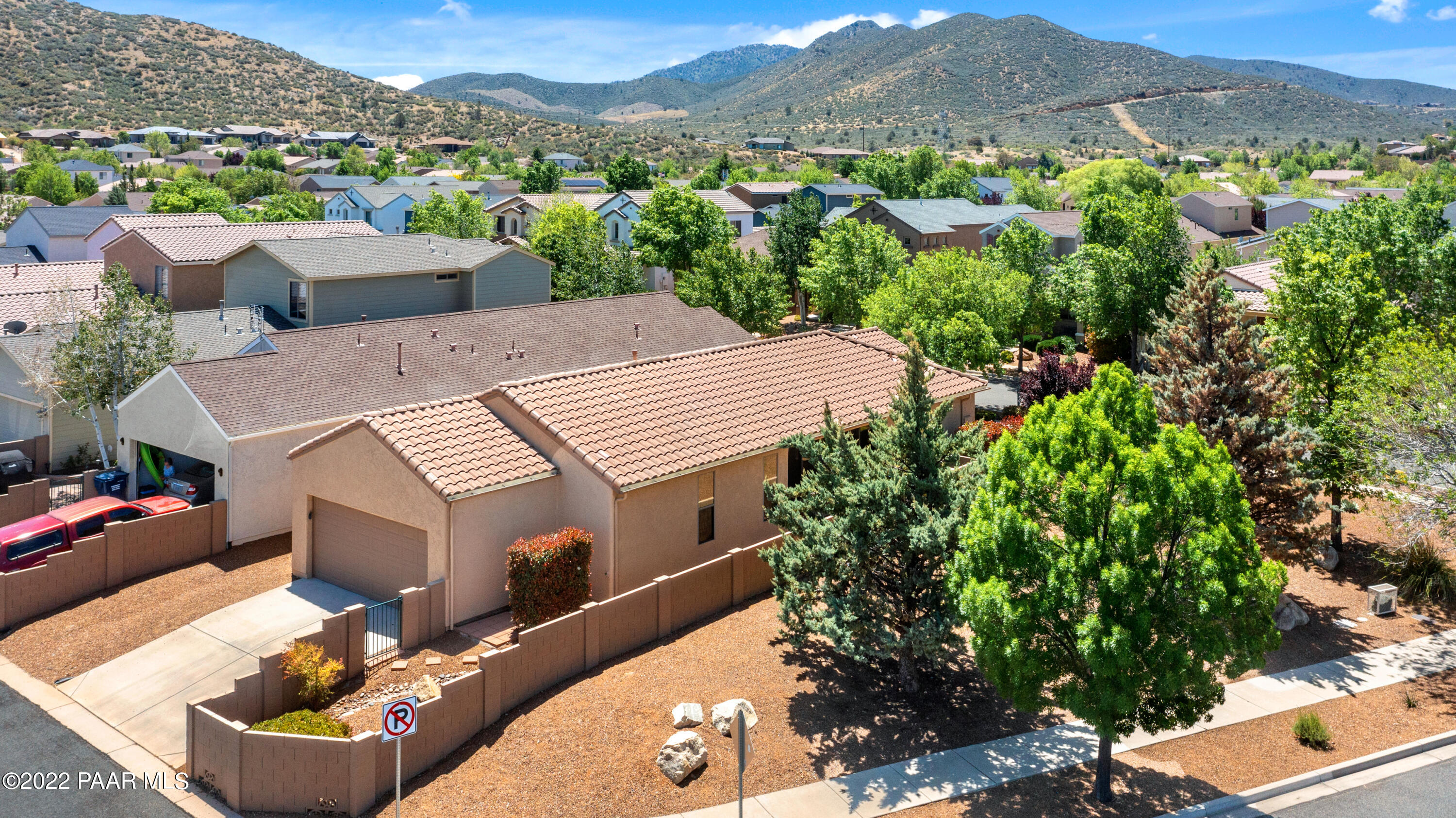 7226 Woolsey Ranch Road Prescott Valley, AZ 86314 - Photo 28 of 30 an aerial view of a house with a garden