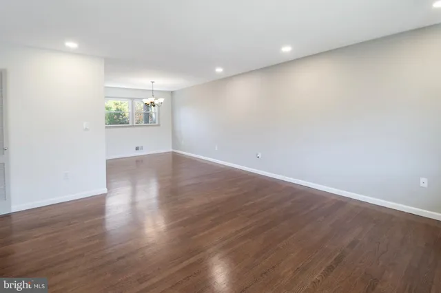 a view of livingroom with wooden floor
