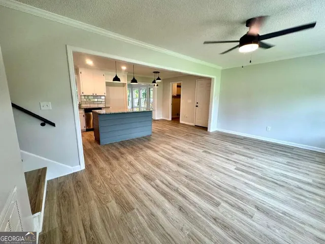 an empty room with windows