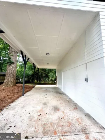 a view of a backyard of a house