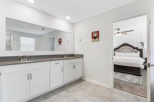 an aerial view of a house