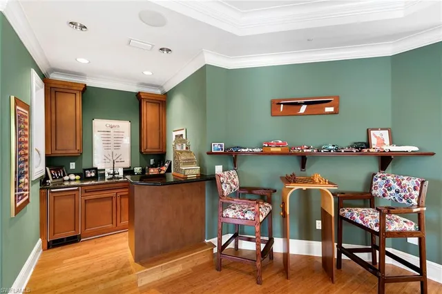 a balcony with furniture