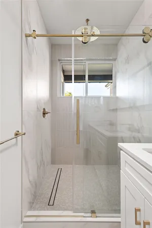 a bathroom with a shower