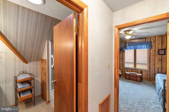 a view of a house with a yard and potted plants