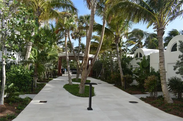 a view of a park with swings