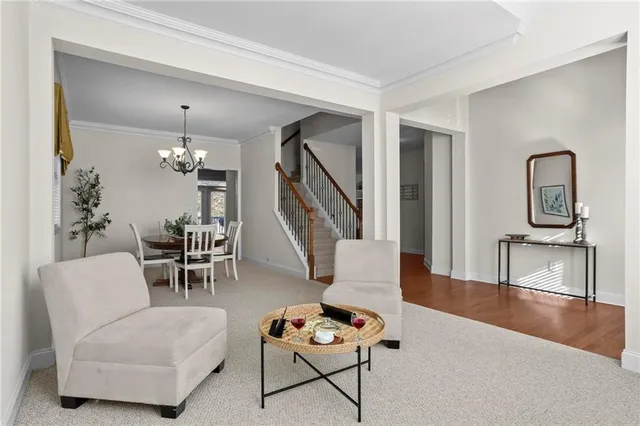 a living room with furniture