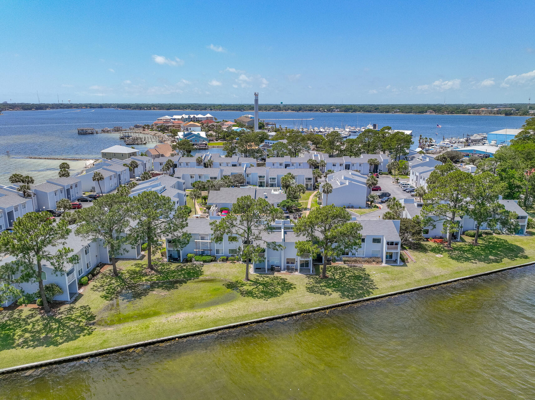 101 Old Ferry Road, Unit 29C Shalimar, FL 32579 - Photo 23 of 30 an aerial view of residential houses with outdoor space and swimming pool