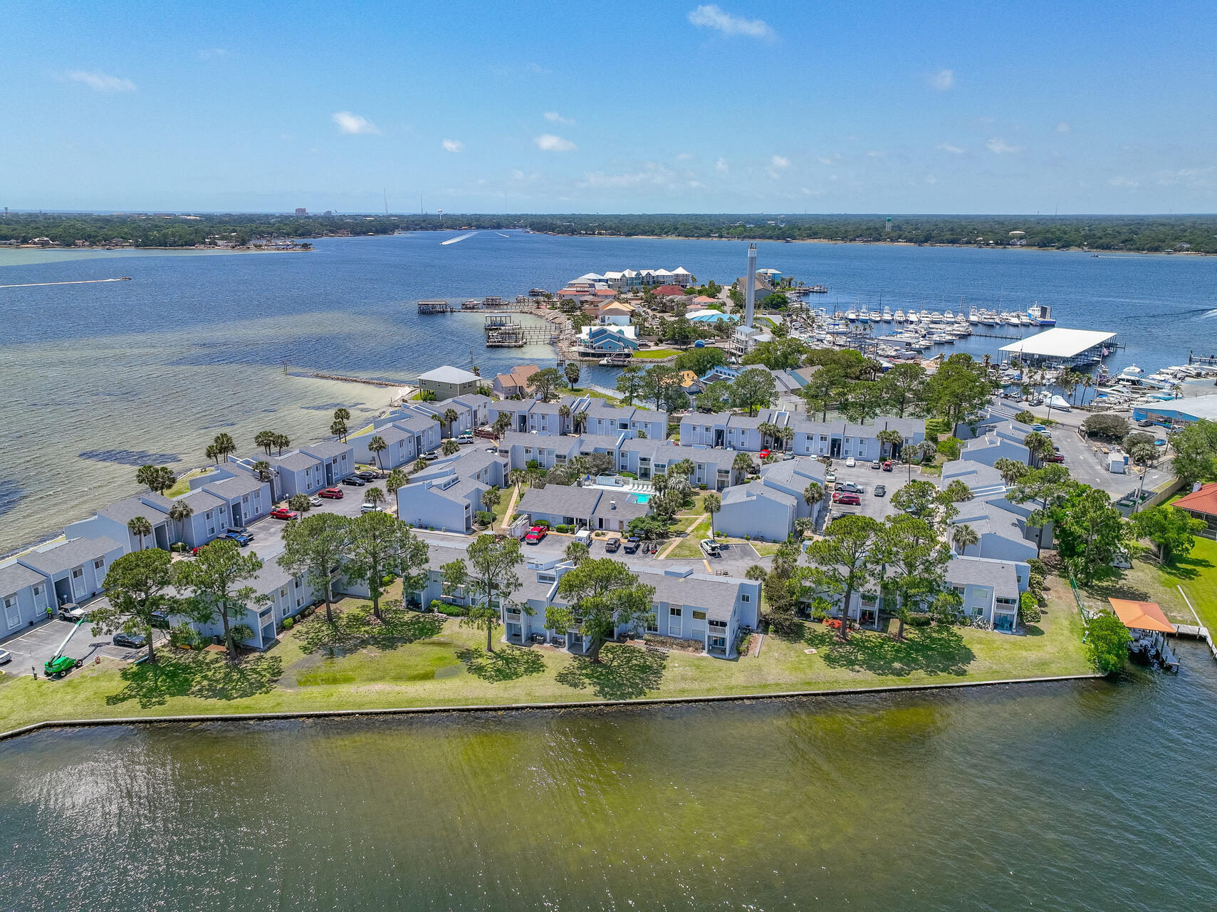 101 Old Ferry Road, Unit 29C Shalimar, FL 32579 - Photo 24 of 30 an aerial view of a house with a lake view