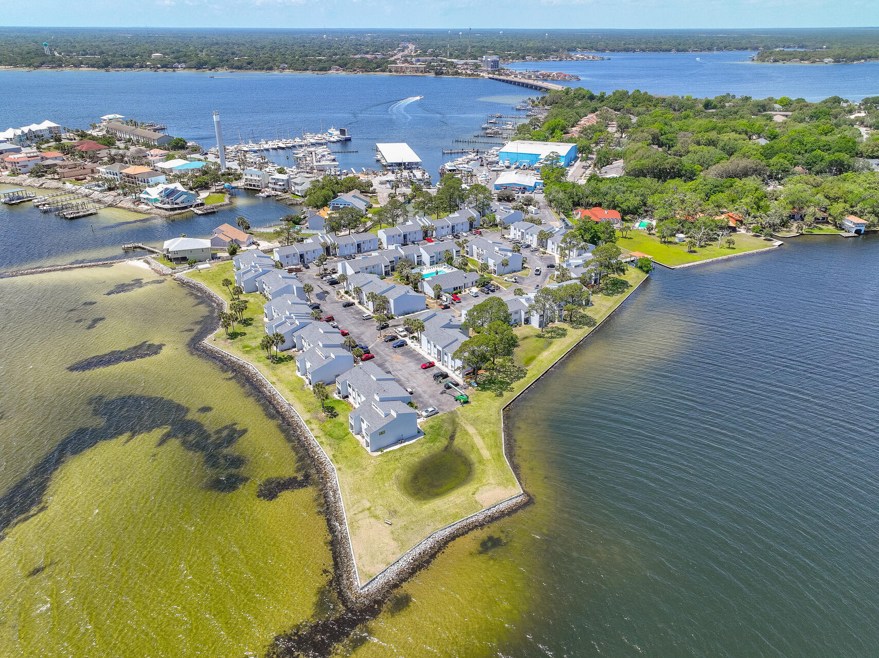 101 Old Ferry Road, Unit 29C Shalimar, FL 32579 - Photo 30 of 30 an aerial view of a house with a ocean view