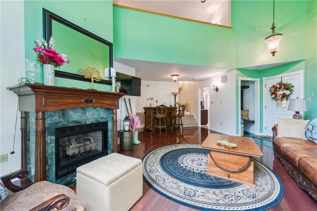 a house with a glass door