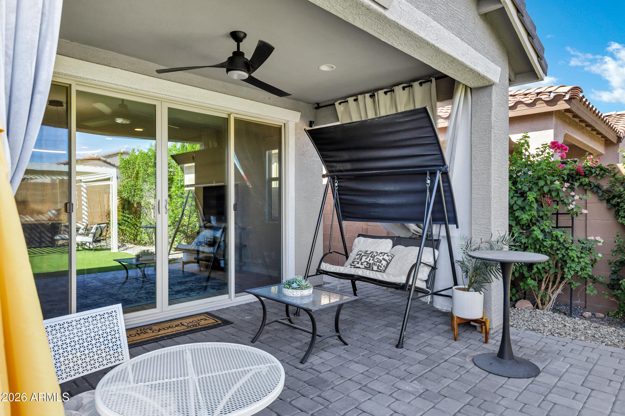 12243 East Sereno Road Gold Canyon, AZ 85118 - Photo 32 of 37 a outdoor space with the couches and a potted plant
