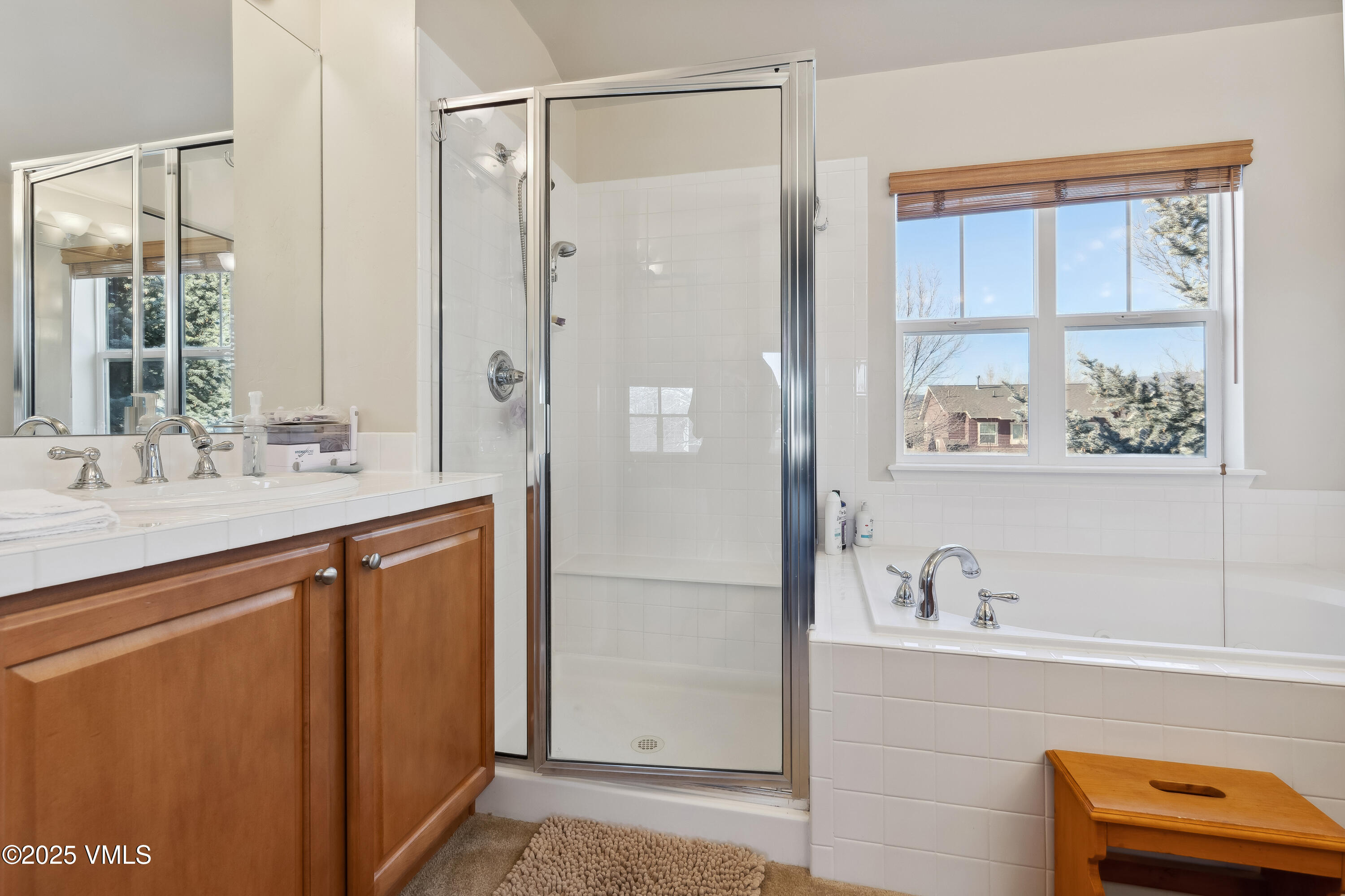 206 Mayer Street Eagle, CO 81631 - Photo 24 of 38 a bathroom with a shower sink and mirror