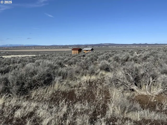 an aerial view of house and yard