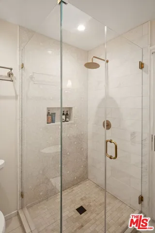 a bathroom with a shower