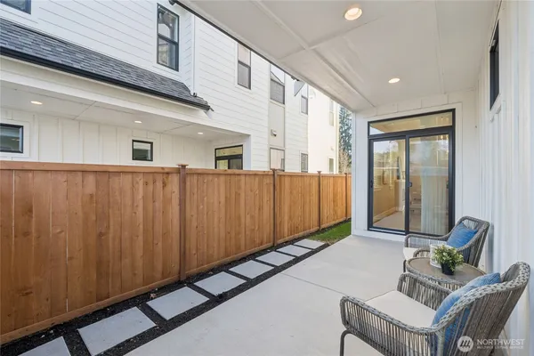 a living room with furniture