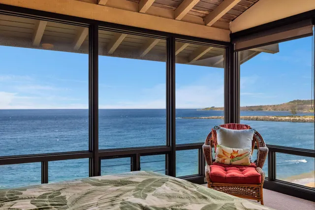 a view of lake and mountain