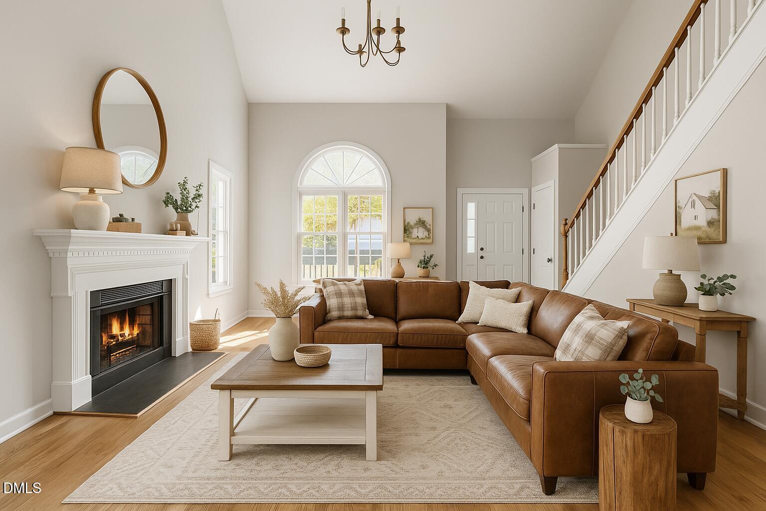 4809 Elmhurst Ridge Court Raleigh, NC 27616 - Photo 8 of 46 Cozy Modern Farmhouse Living Room
