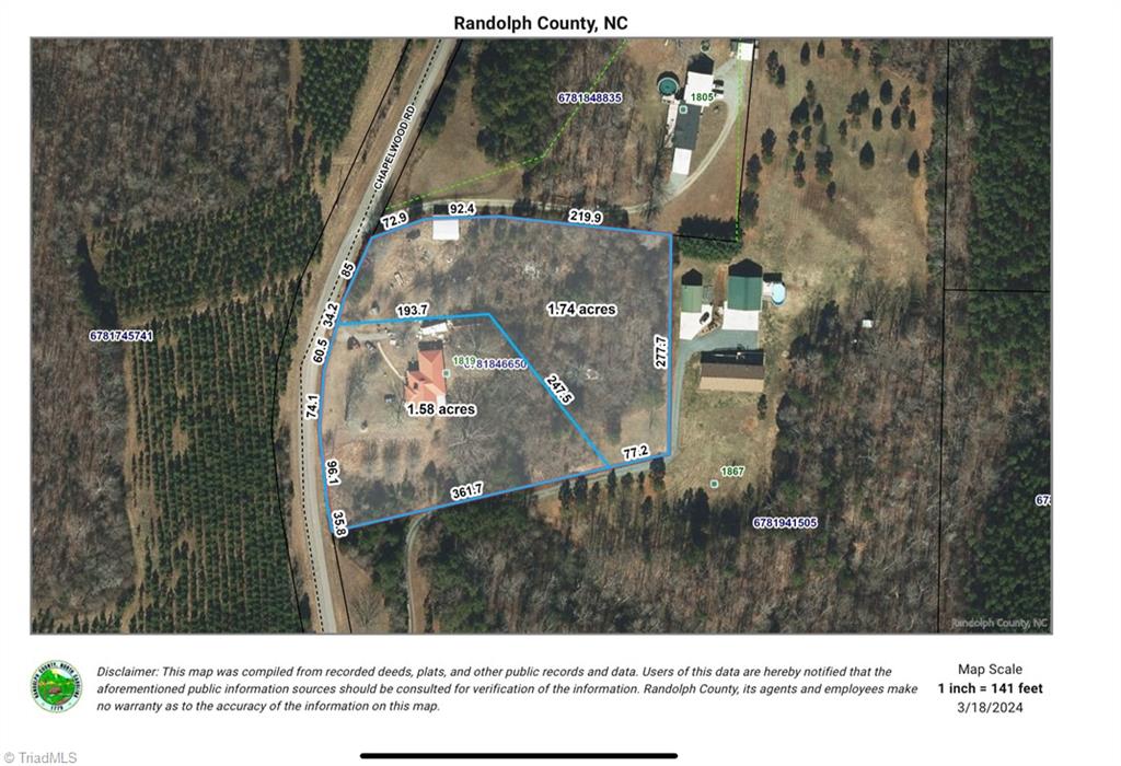 1819 Chapelwood Road Denton, NC 27239 - Photo 37 of 37 Updated lot lines