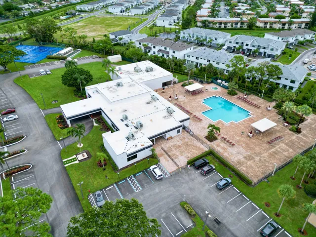 a view of a park with a tree