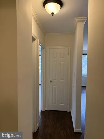 an empty room with windows and ceiling fan view