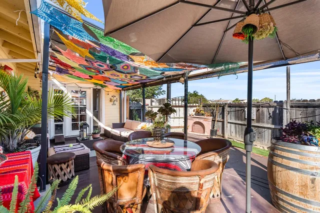 a outdoor space with furniture